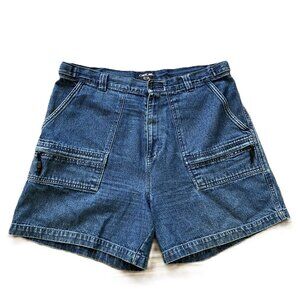 Cherokee Cargo Utility Jean Shorts Blue Denim Vintage Y2K